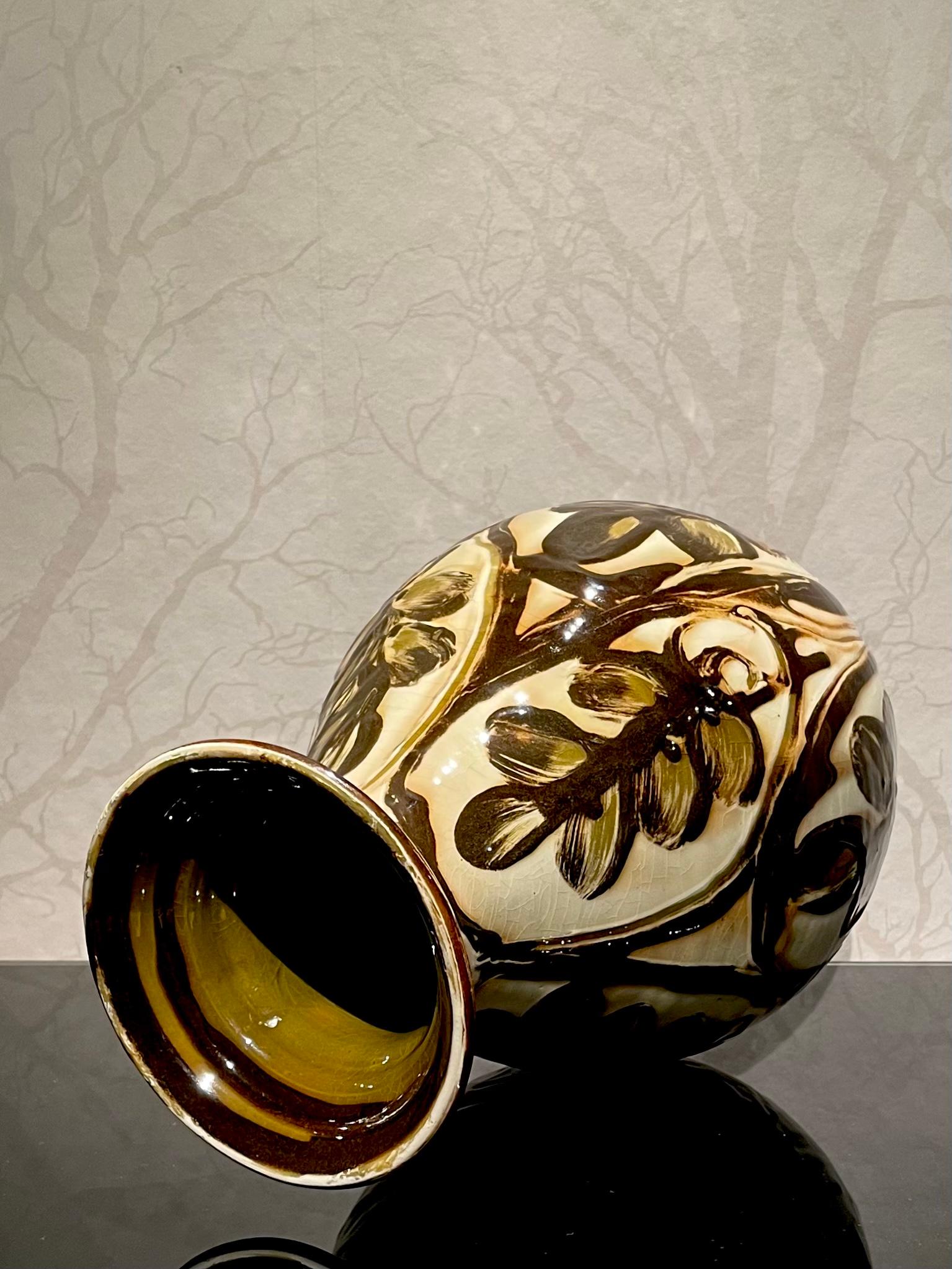 1920s Danish Ceramic Vase by Herman Kähler In Good Condition For Sale In Örebro, SE