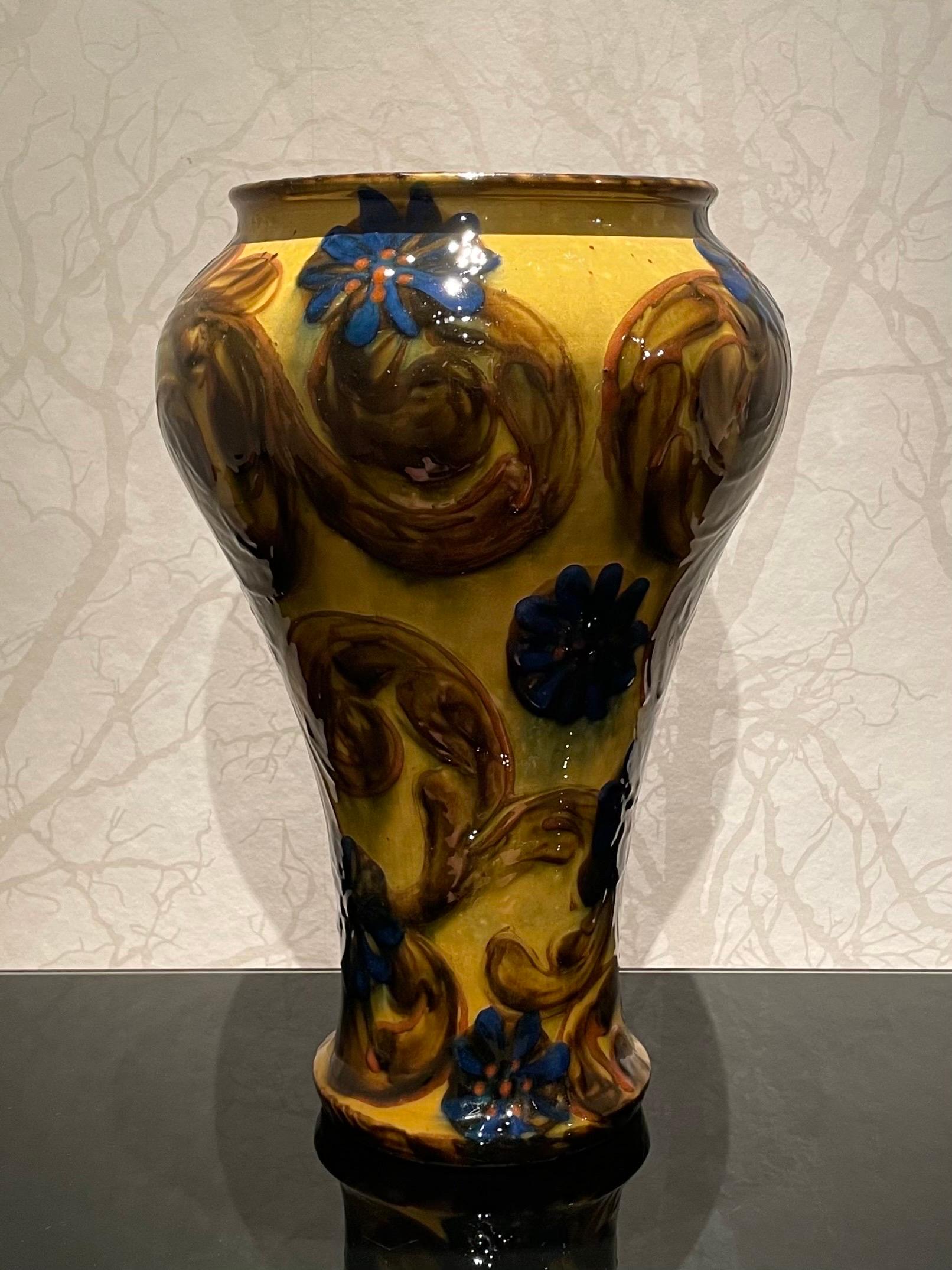 Glazed 1920s Danish Fundamental Ceramic Vase by Herman Kähler For Sale