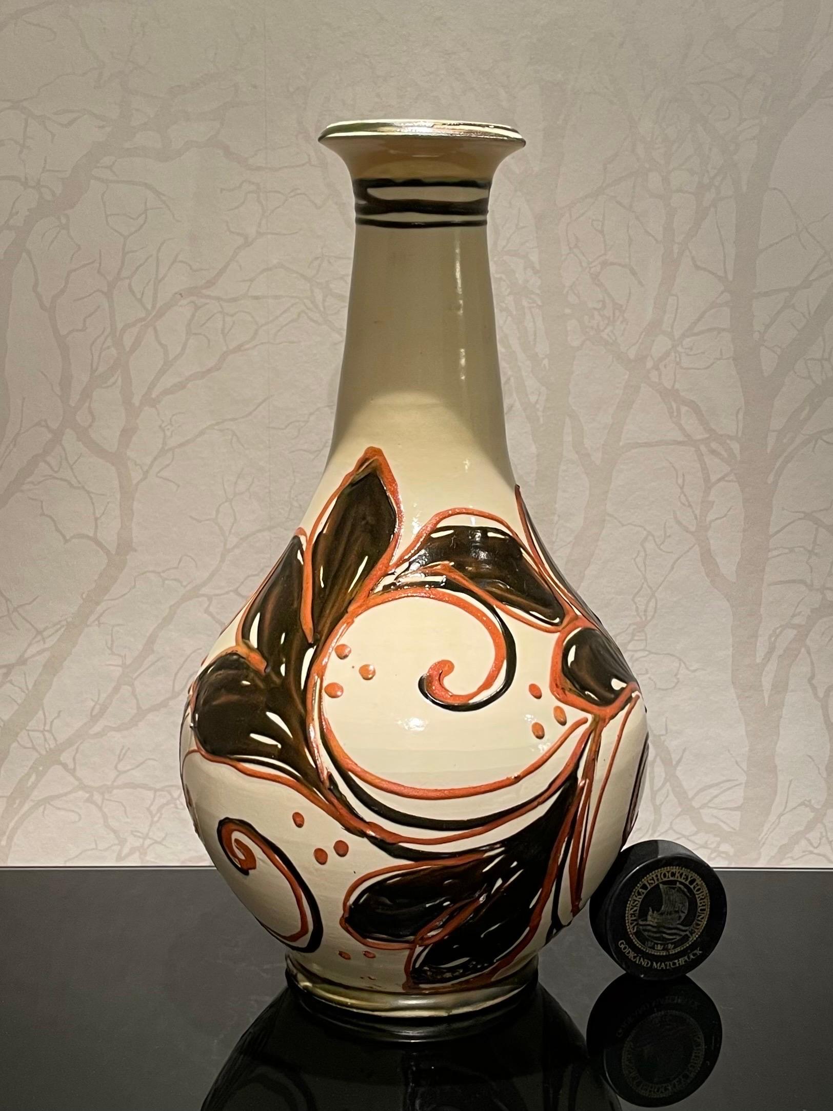 Turned 1920s Danish Ceramic Floor Vase by Herman Kähler For Sale