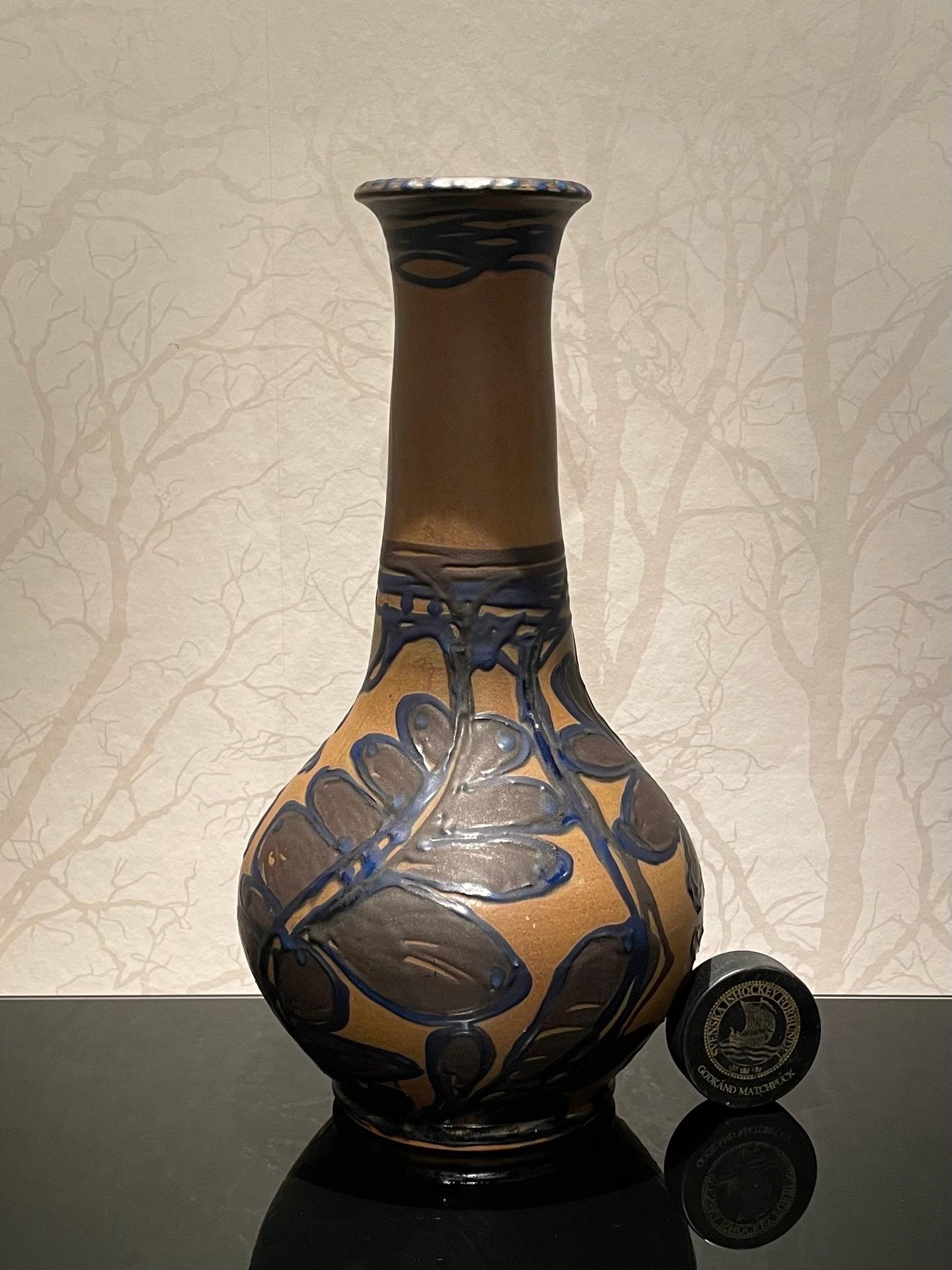 Scandinavian Modern 1920s Danish Ceramic Floor Vase by Herman Kähler For Sale