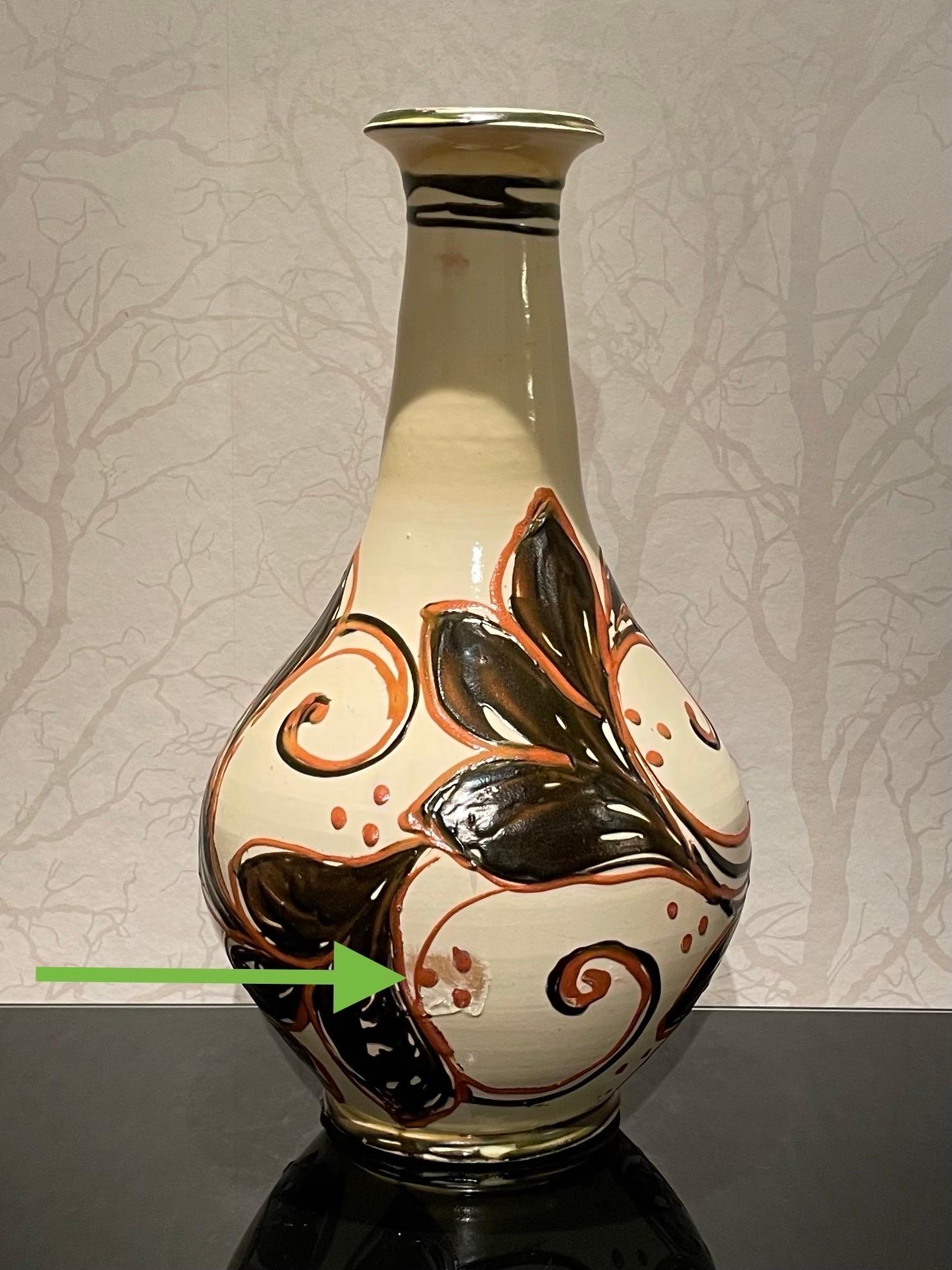 Early 20th Century 1920s Danish Ceramic Floor Vase by Herman Kähler For Sale