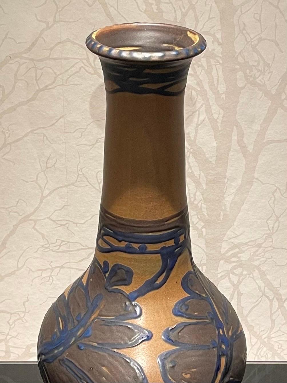 Glazed 1920s Danish Ceramic Floor Vase by Herman Kähler For Sale