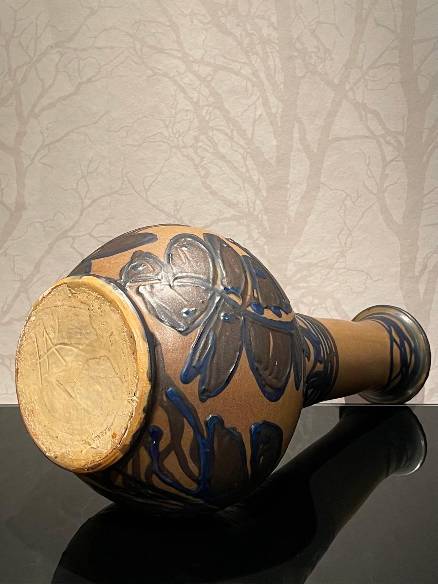 1920s Danish Ceramic Floor Vase by Herman Kähler In Good Condition For Sale In Örebro, SE