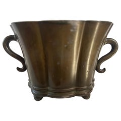 Vase en métal Disko patiné Art Déco danois des années 1920 D19 By Just Andersen