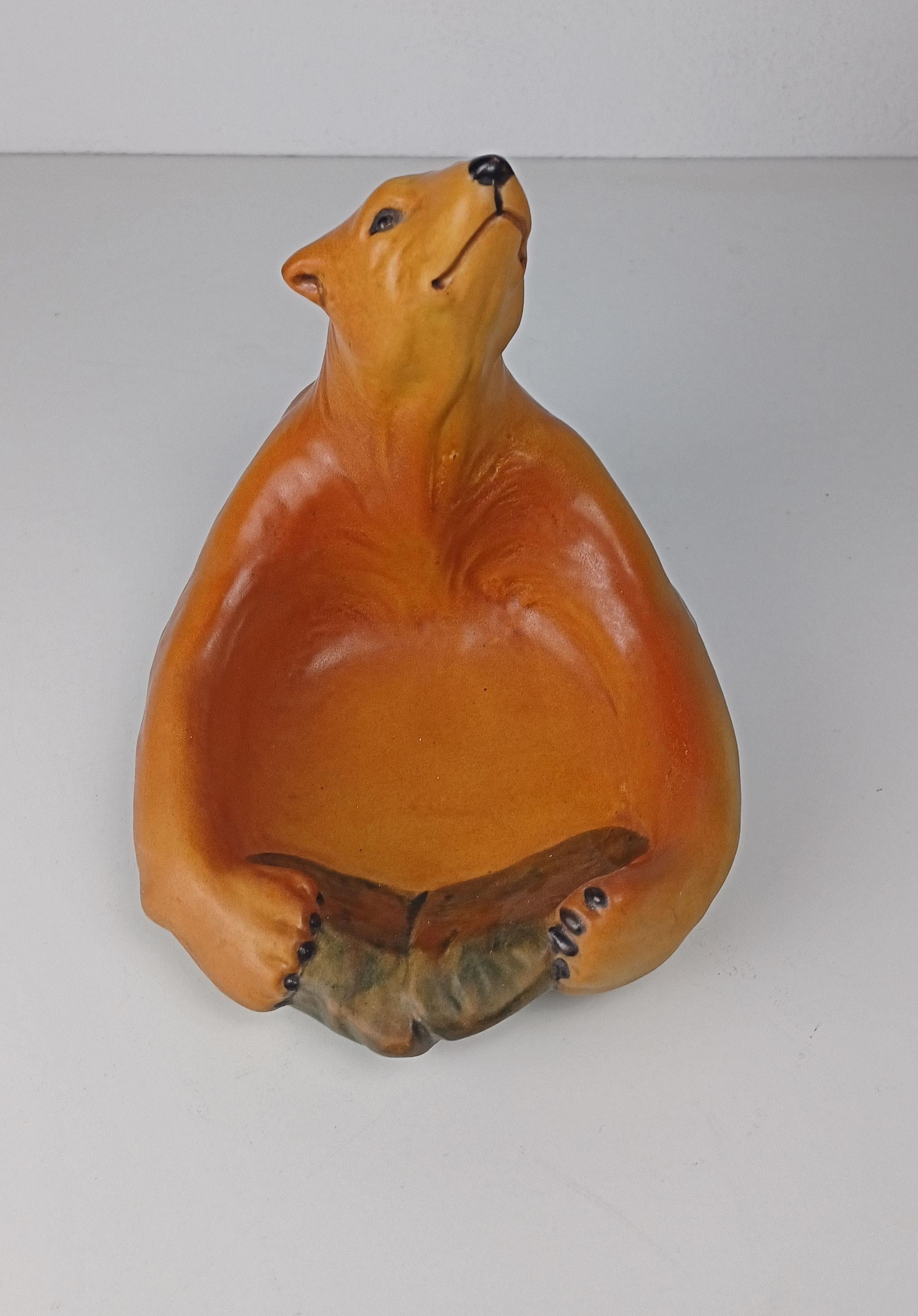 1920's Danish Art Nouveau Handcrafted Icebear Bowl - Ash Tray by P. Ipsens Enke For Sale 1