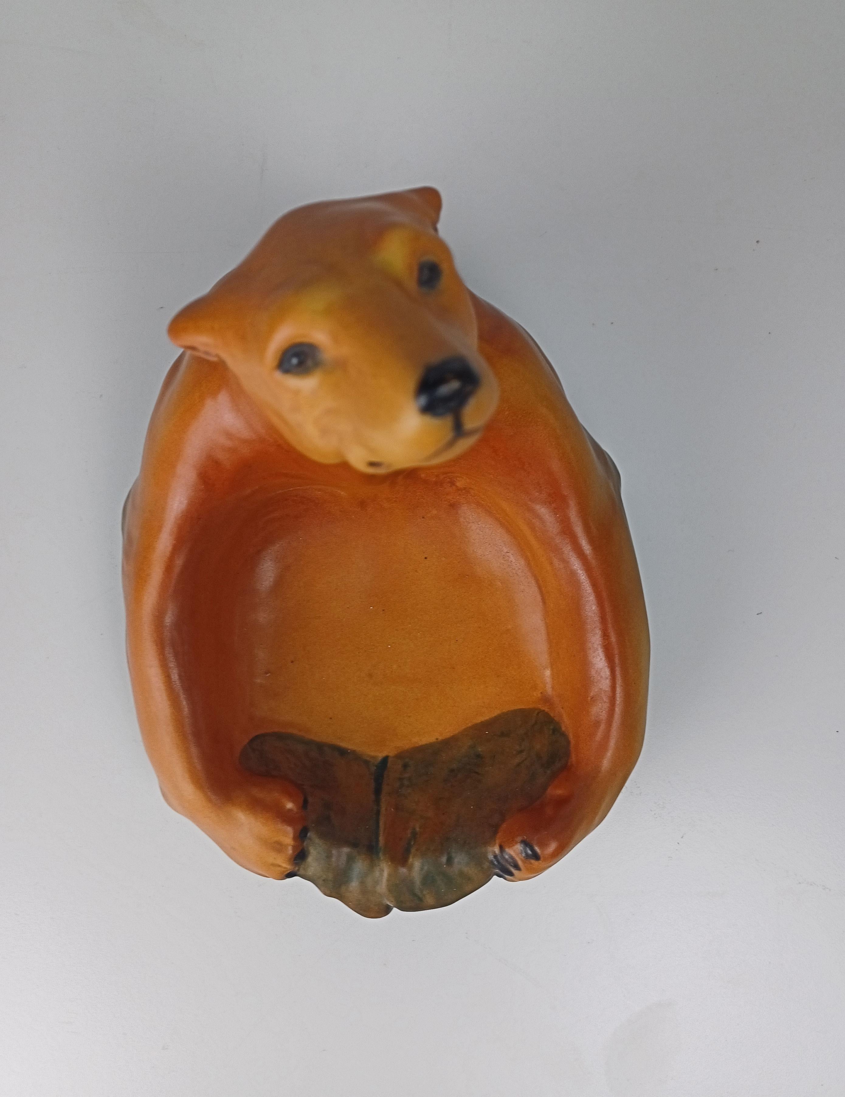 1920's Danish Art Nouveau Handcrafted Icebear Bowl - Ash Tray by P. Ipsens Enke For Sale 3