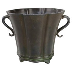 1920's Danish Just Andersen Art Deco Disco Metal Vase in Good Vintage Condition