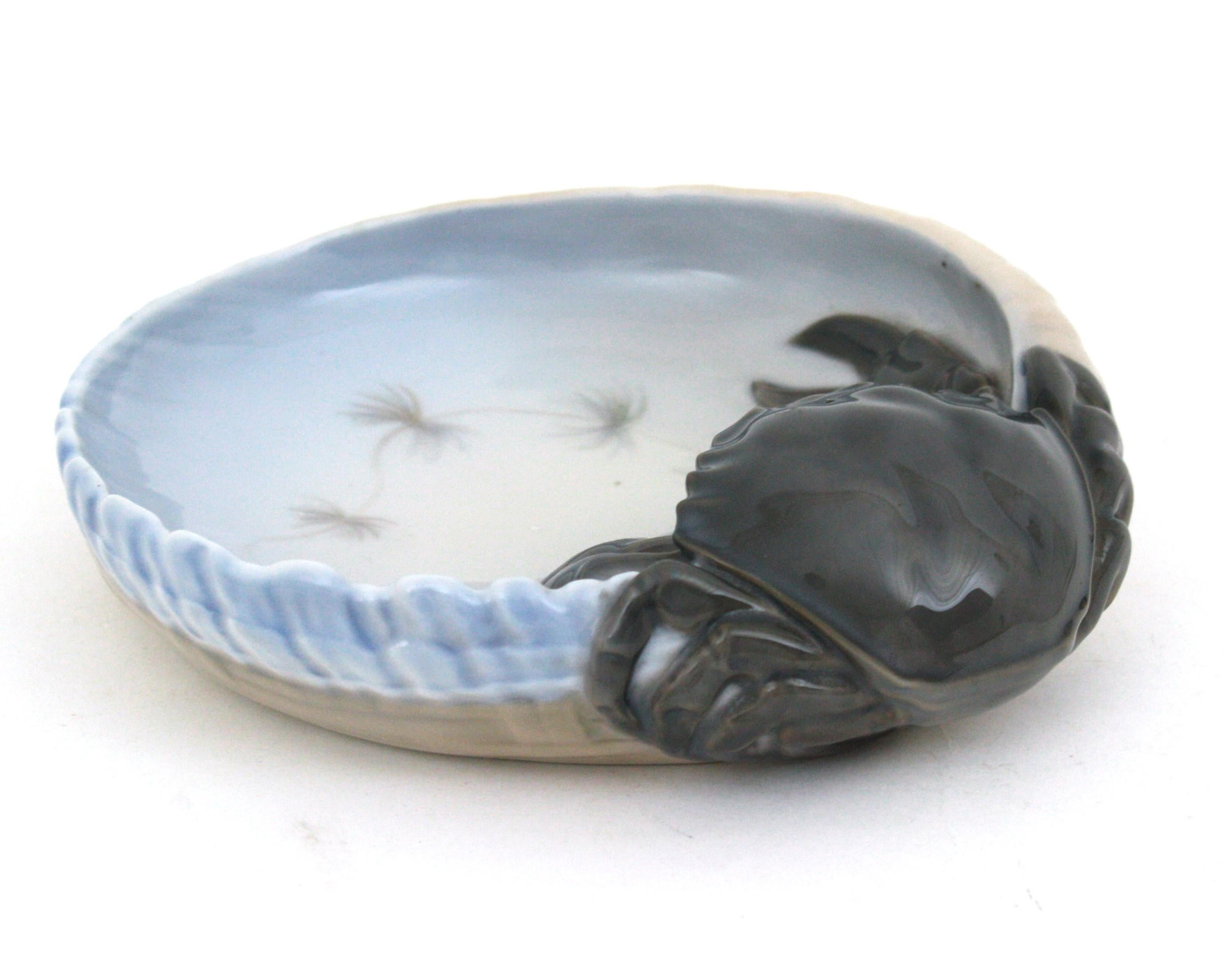 1920s Danish Royal Copenhagen Porcelain Crab Bowl or Ashtray For Sale 4