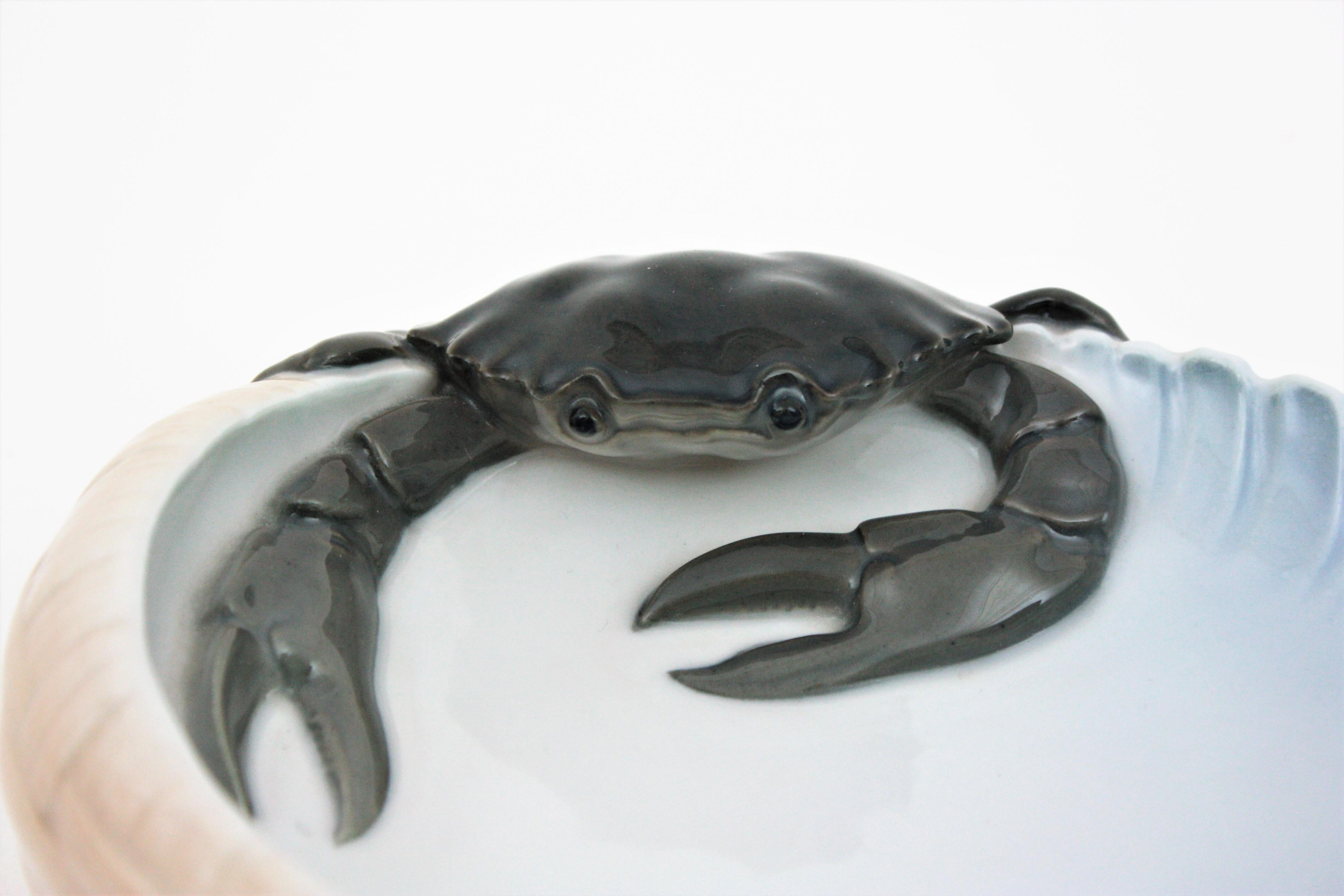 Art Deco 1920s Danish Royal Copenhagen Porcelain Crab Bowl or Ashtray