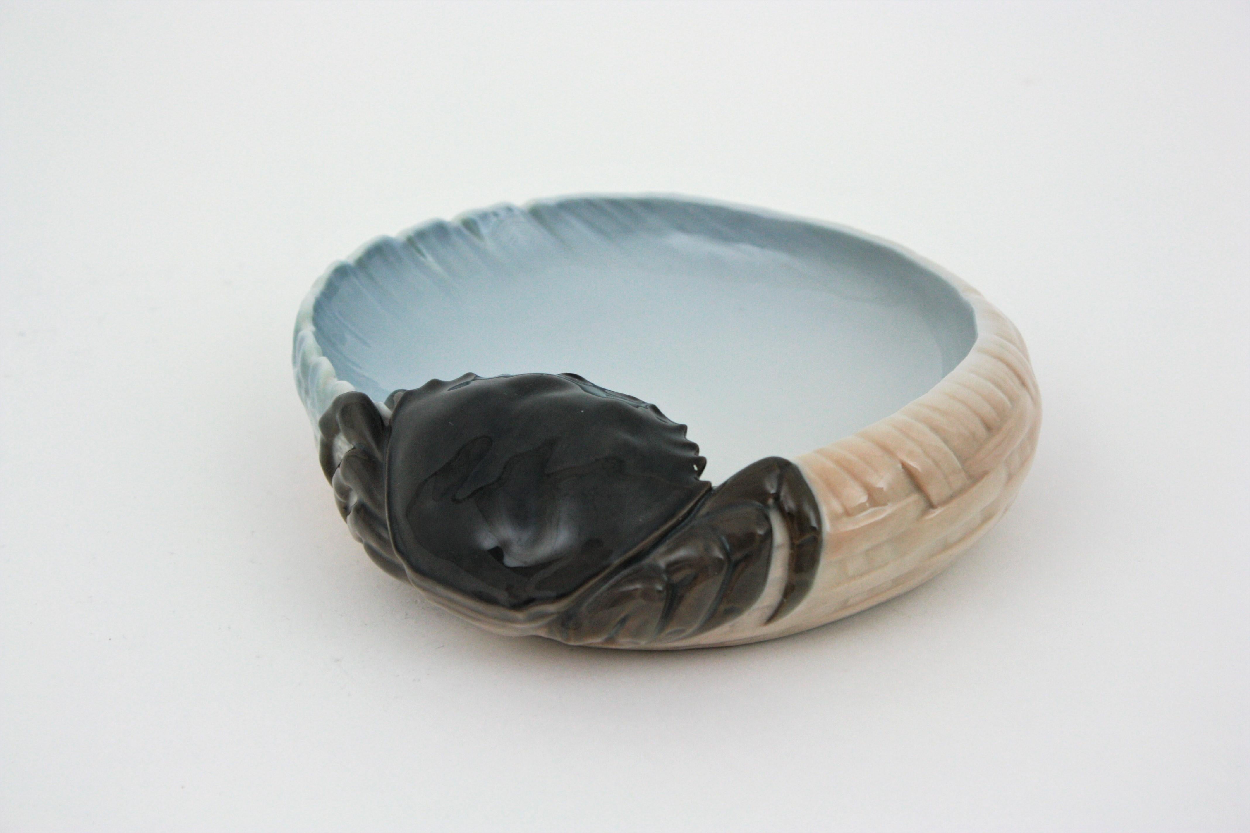 1920s Danish Royal Copenhagen Porcelain Crab Bowl or Ashtray 1