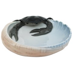 1920s Danish Royal Copenhagen Porcelain Crab Bowl or Ashtray