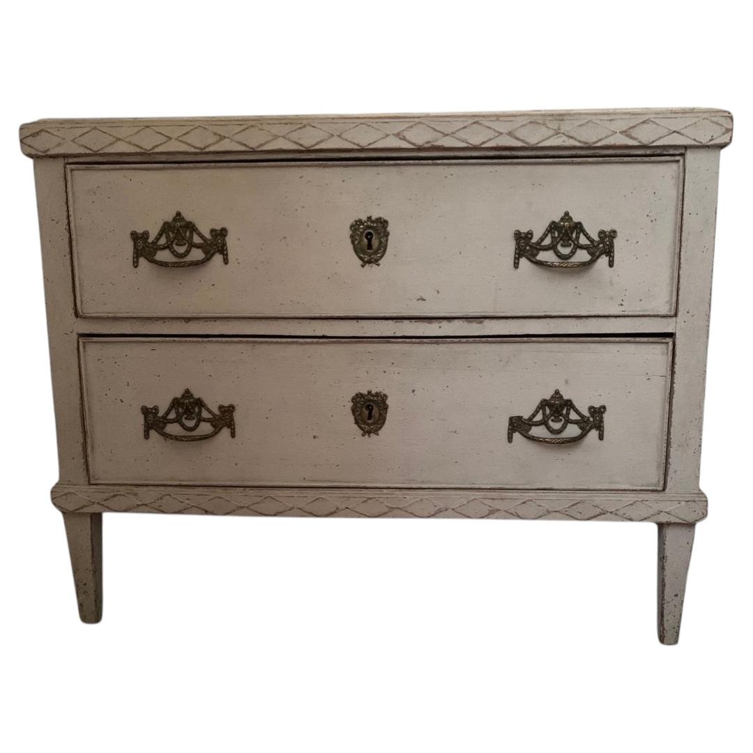 1920s Danish two drawer painted commode For Sale