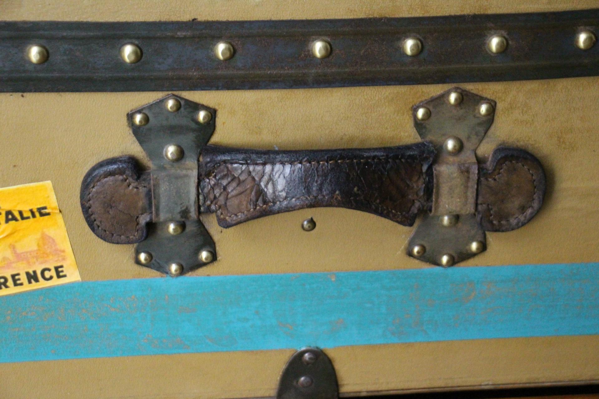 1920s Dark Beige Moynat Steamer Trunk, Moynat Trunk 8