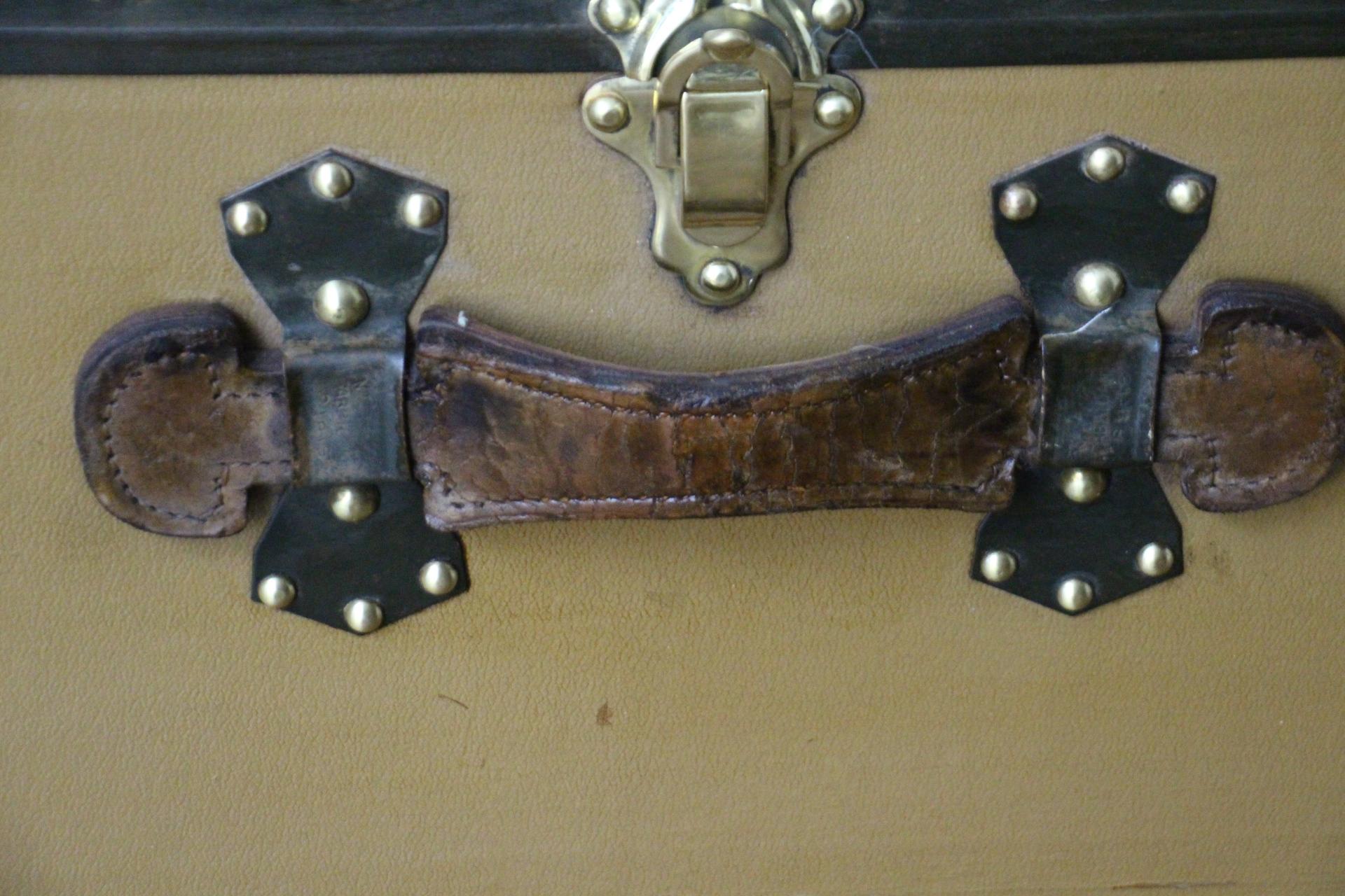 1920s Dark Beige Moynat Steamer Trunk, Moynat Trunk 1