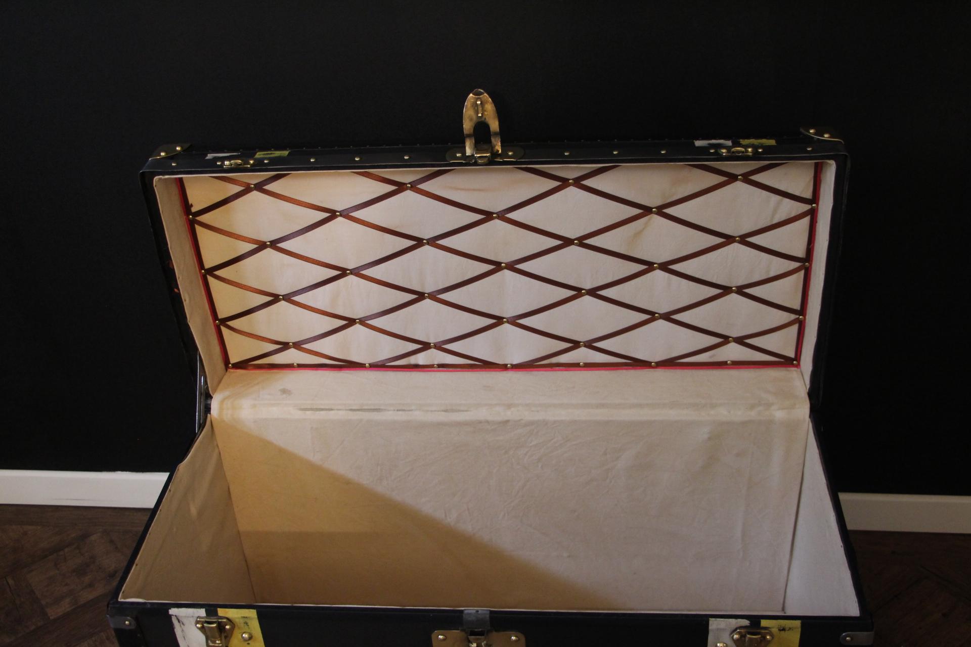 1920s Dark Blue Moynat Steamer Trunk, Moynat Trunk, Moynat Steamer Trunk 11