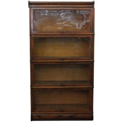 Antique 1920s Dark Wood Tone Barrister Bookcase