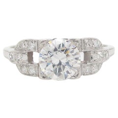 Used 1920's Deco European Cut Diamond Engagement Ring with GIA Report