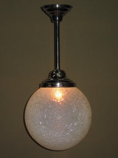 TWO 1920s Deco Ice Blue Globe Opalescent priced each