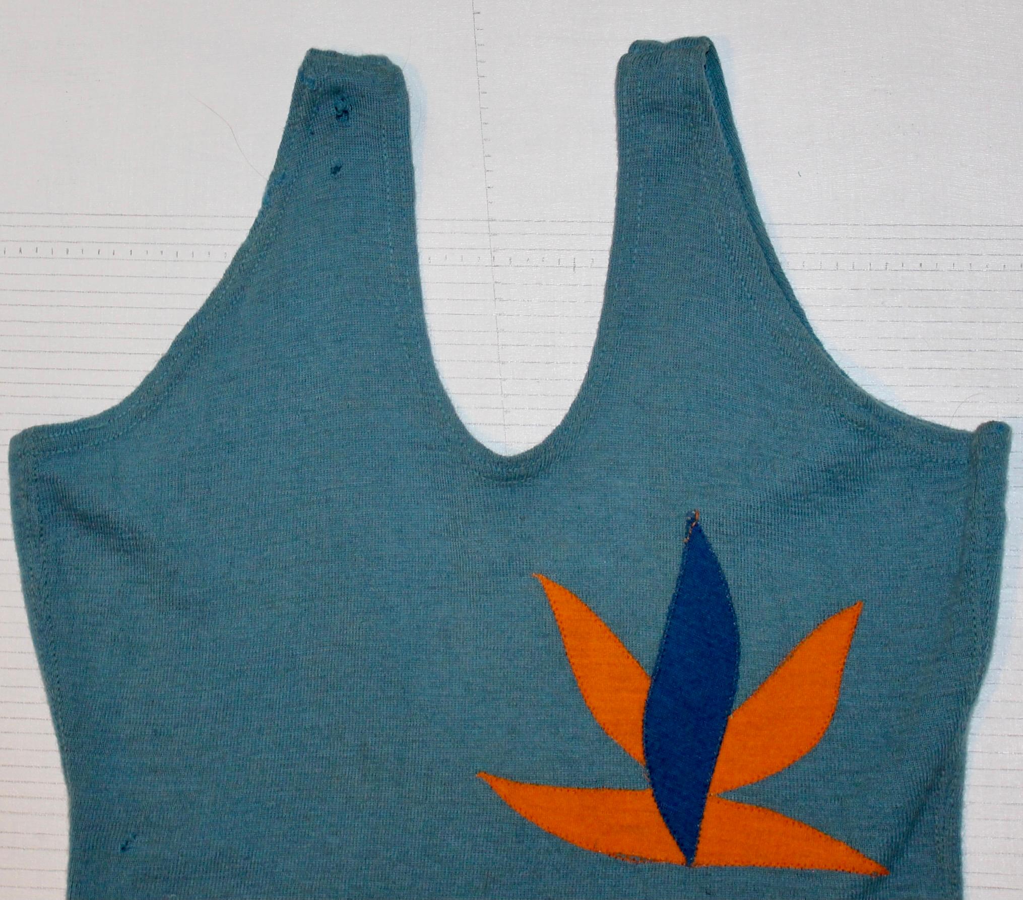 Women's 1920s Deco Wool Bathing Costume For Sale