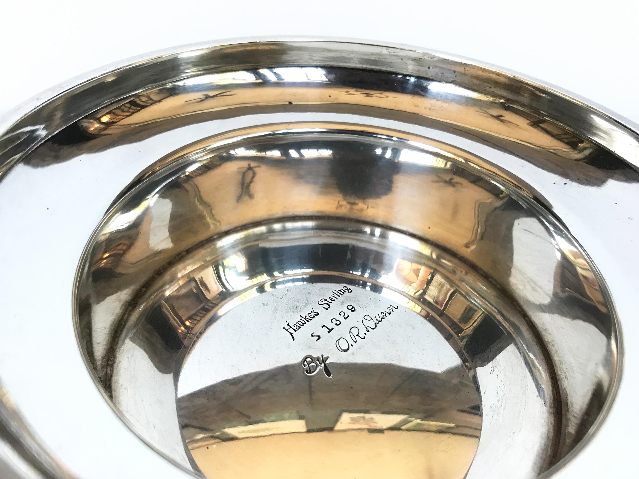 Cuenco decorativo Hawkes de plata de ley de 1920 de O.R. Dunn Plata esterlina en venta