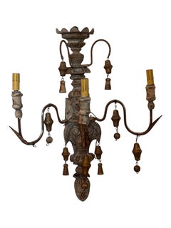 1920s Decorative Wall Sconces With Hanging Bells
