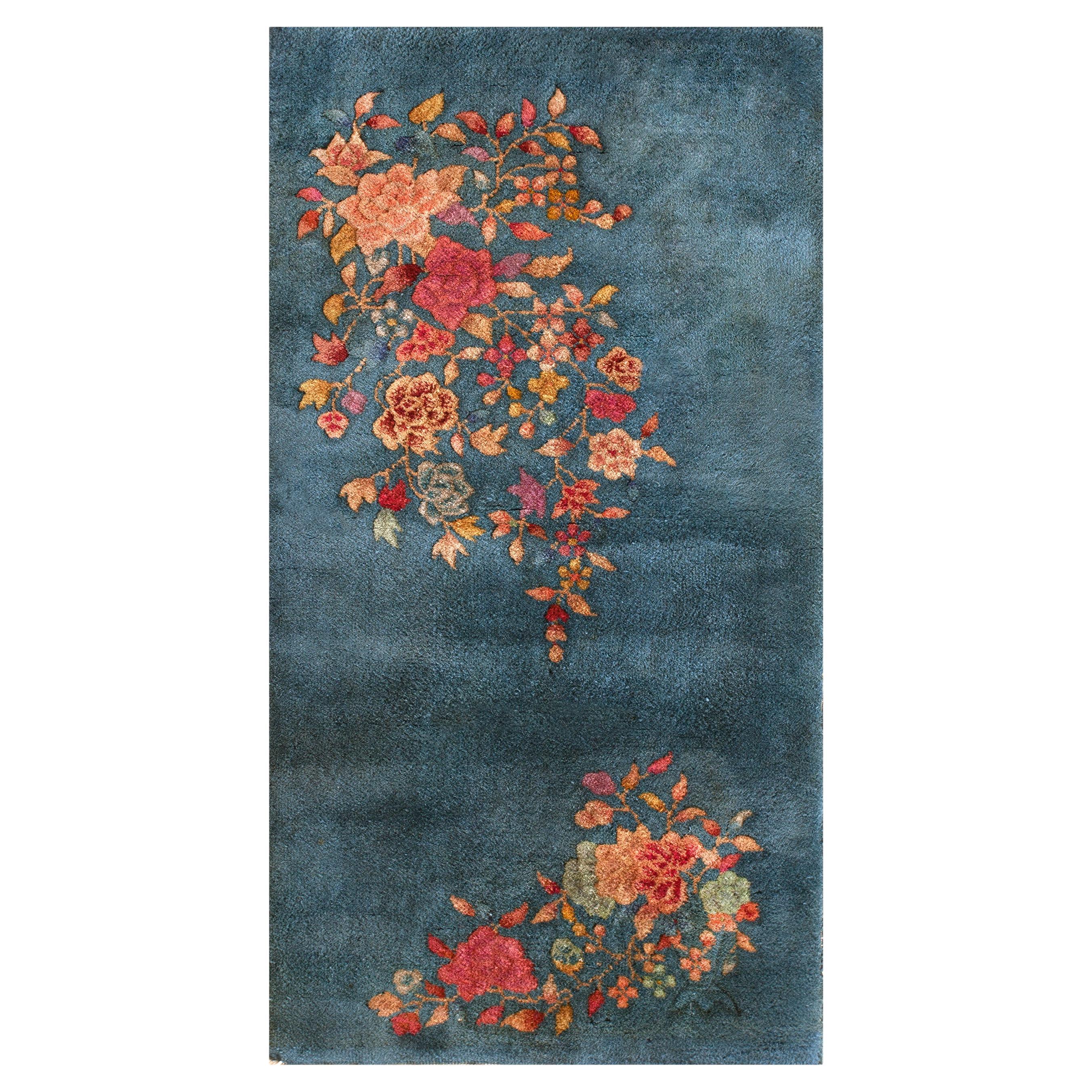 1920s Deep Green Colorful Floral Antique Chinese Art Deco Rug 2
2"x3
10" Carpet