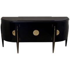 1920s Demilune Italian Art Deco Sideboard