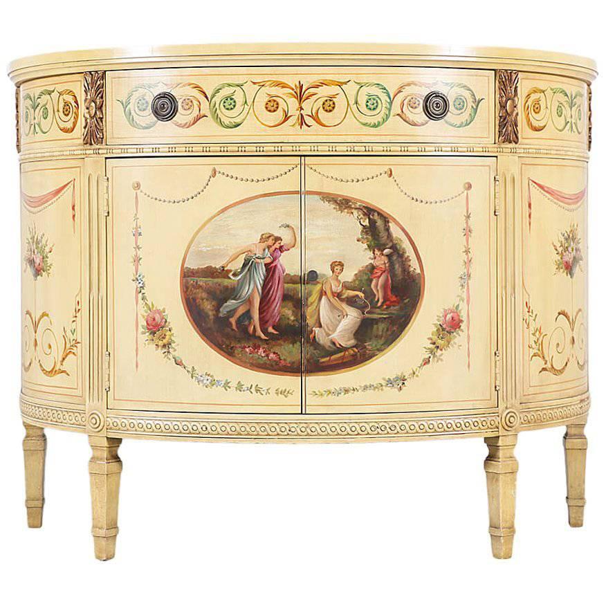 1920s English Neoclassical Painted Console