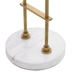 1920s Design and Art Deco Style Brass and White Marble Floor Lamp