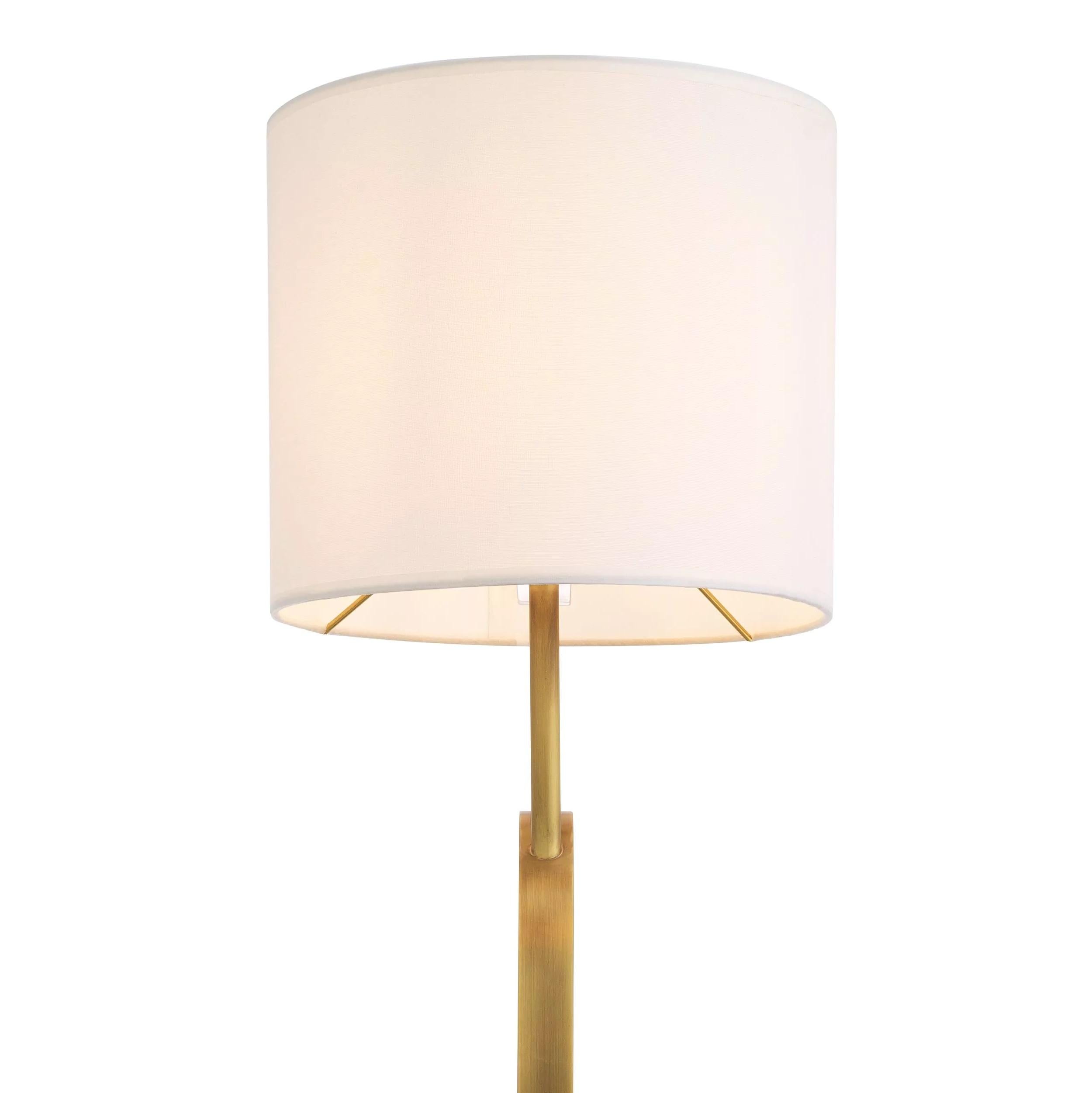 1920s Design and Art Deco Style Brass and White Marble Floor Lamp In New Condition For Sale In Tourcoing, FR