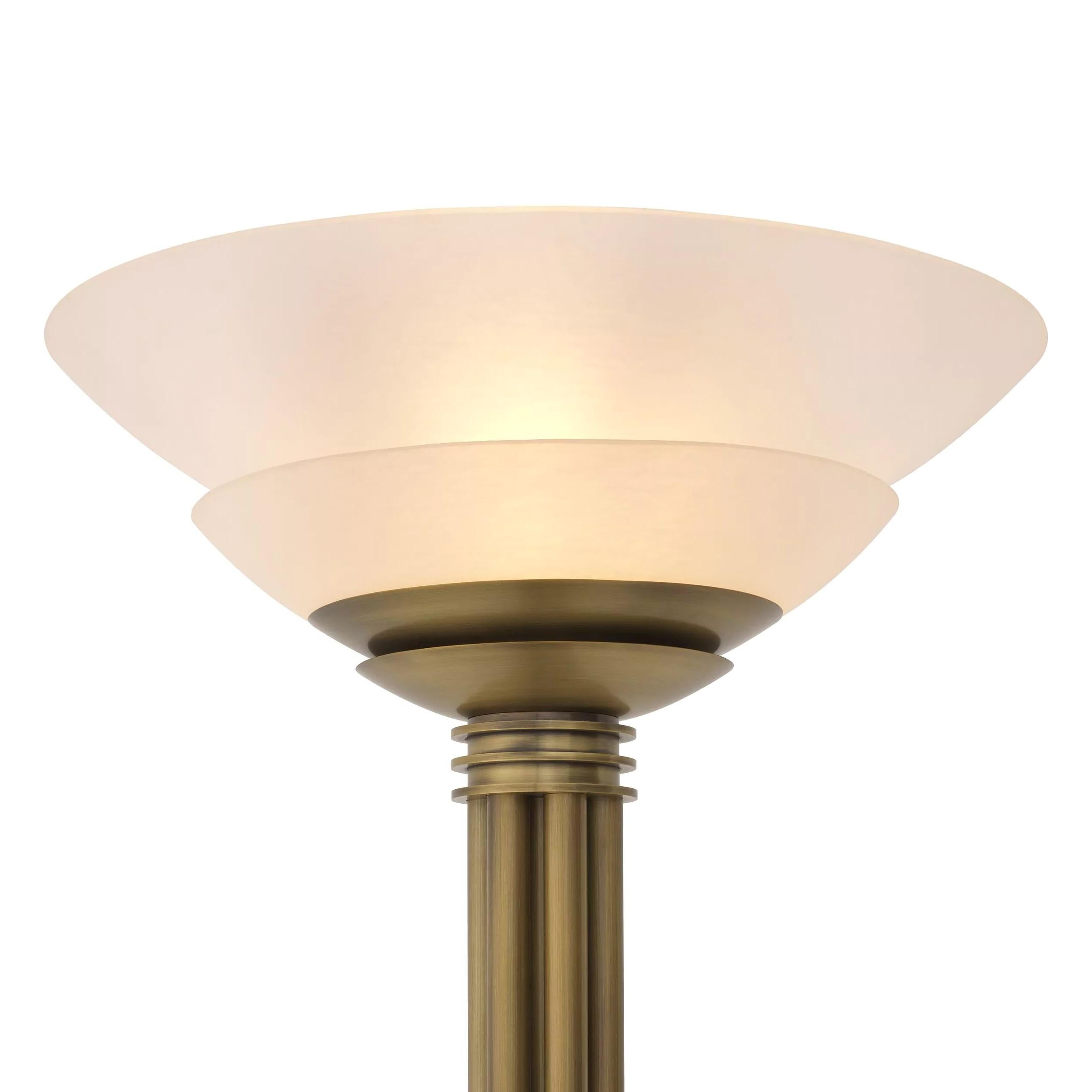 Stehlampe aus Messing und weißem Opalglas im Art-déco-Stil der 1920er Jahre im Zustand „Neu“ im Angebot in Tourcoing, FR