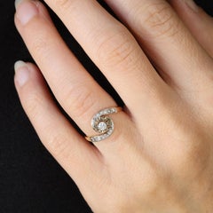 1920er Jahre Diamant 18 Karat Gelbgold Platin Wirbel-Ring