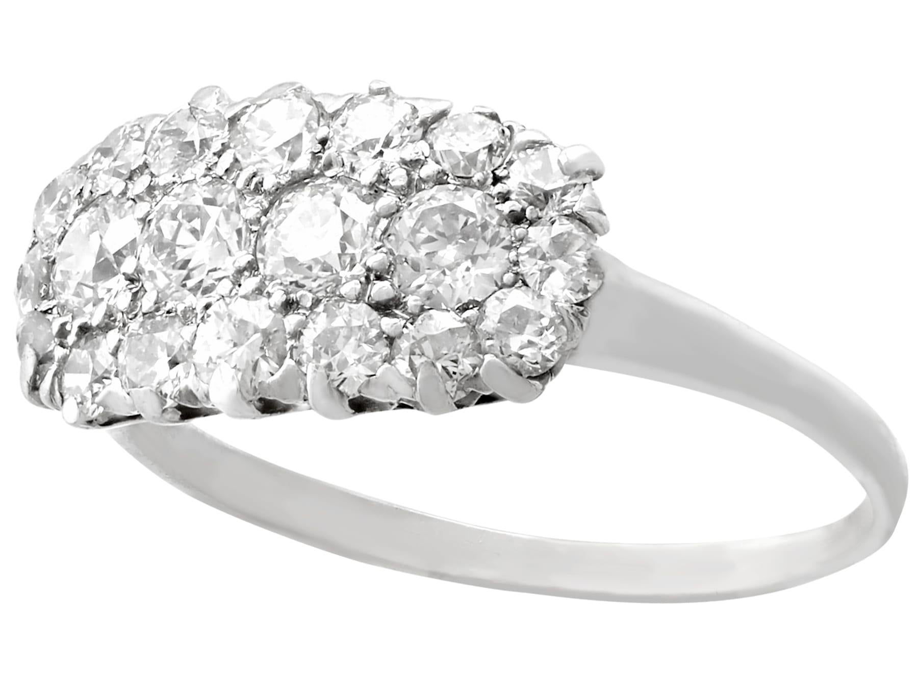 Round Cut 1920s Diamond and Platinum Cluster Ring