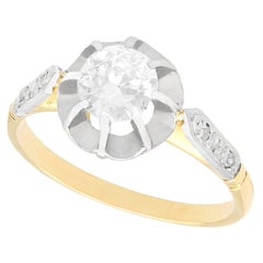 1920s, Diamond and Yellow Gold Solitaire Engagement Ring