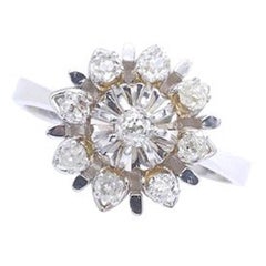1920s Diamond on White Gold Flower Ring