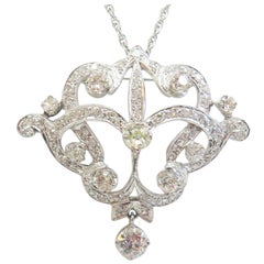 Antique 1920s Diamond Pin or Pendant