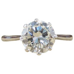 1920s Diamond Solitaire Engagement Ring in 18 Carat White Gold, 1.14 Carat