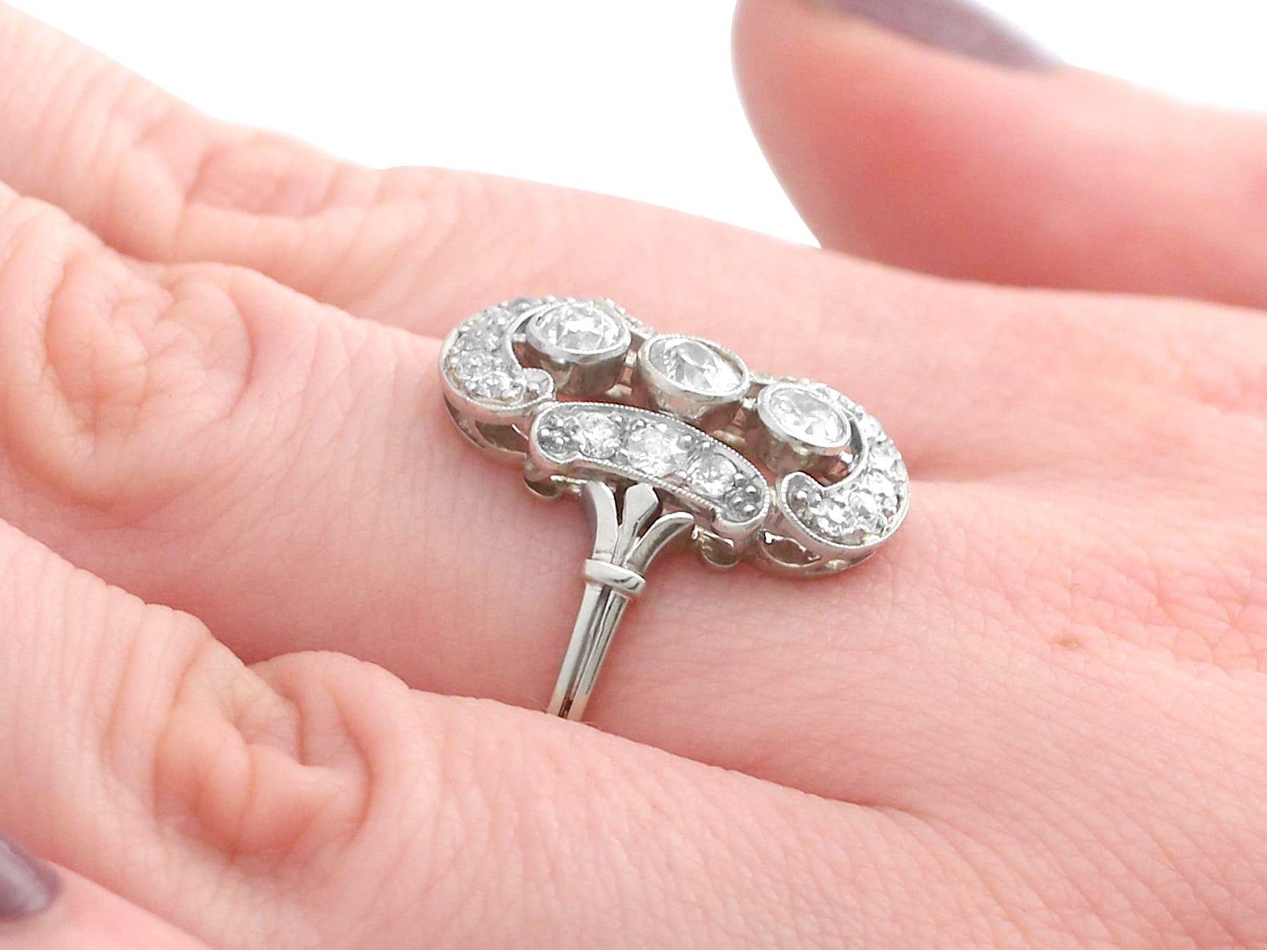 1920s Diamond White Gold Cocktail Ring For Sale 1