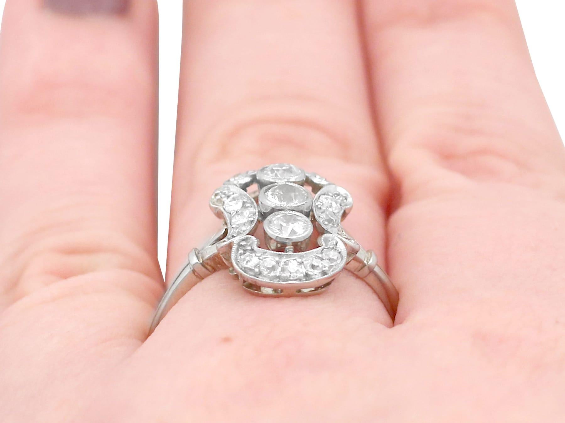1920s Diamond White Gold Cocktail Ring For Sale 2