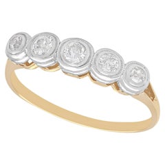 1920er Jahre Diamant-Verlobungsring aus Gelbgold mit fünf Steinen