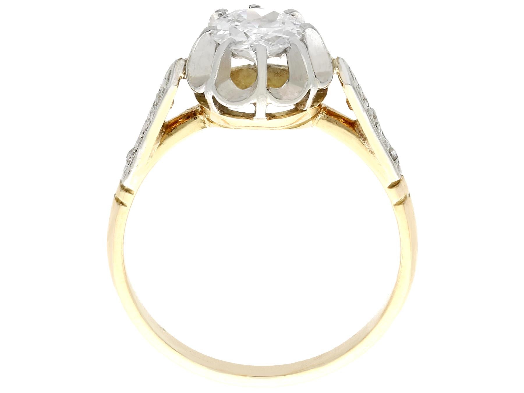 1920s, Diamond and Yellow Gold Solitaire Engagement Ring In Excellent Condition For Sale In Jesmond, Newcastle Upon Tyne