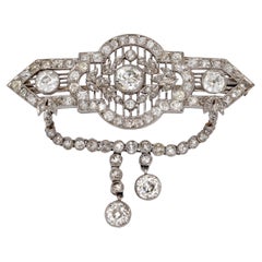 1920s Diamonds Platinum Lace Brooch