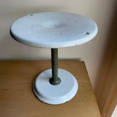 1920s DINER Nickel + Enamel Food Display Cake Cupcake Stand Pedestal Centerpiece