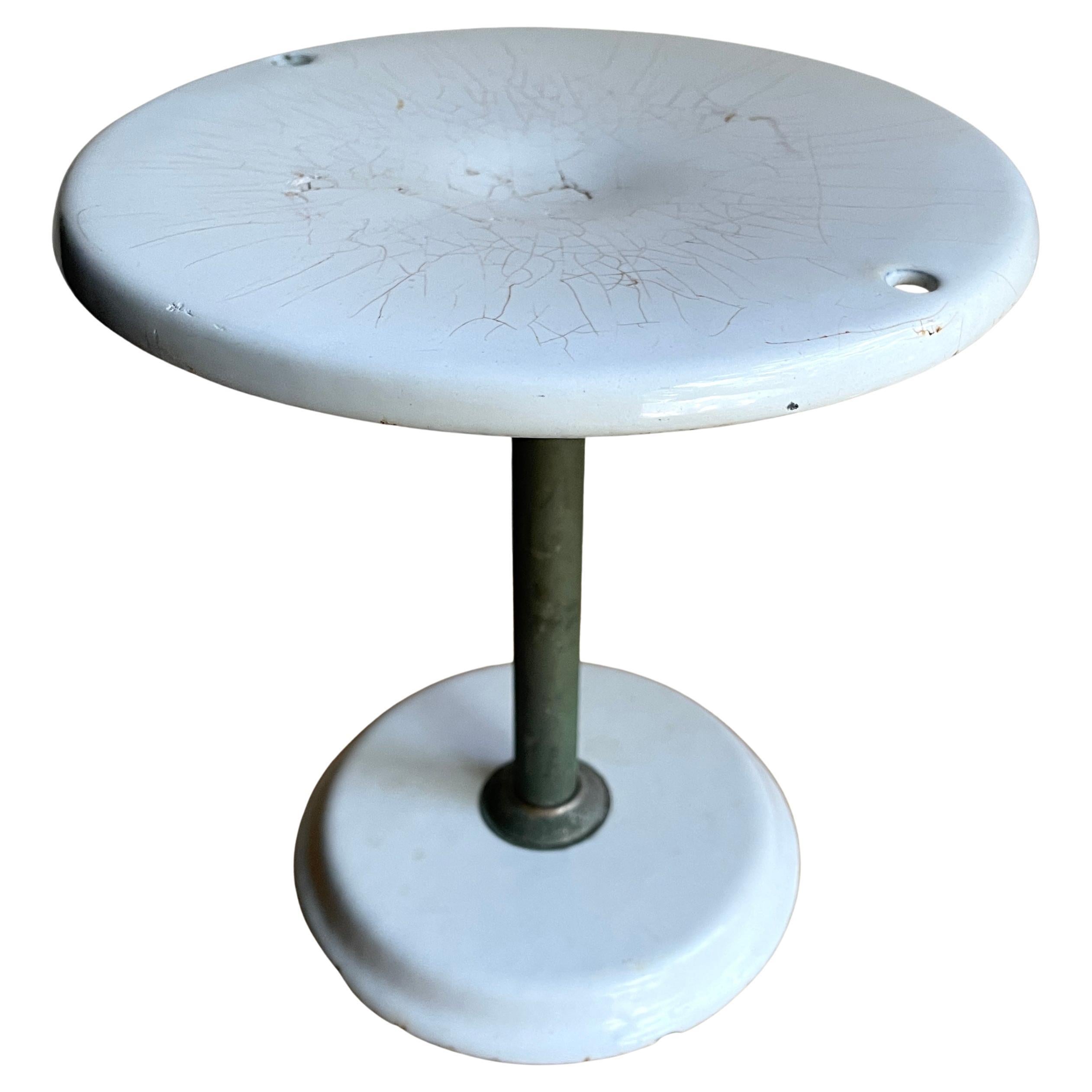 DINER anni '20 Nichel + smalto Espositore per torte Cupcake Stand Piedistallo Centrotavola in vendita