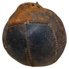 1920s Distressed Leather Soccer Medicine Ball