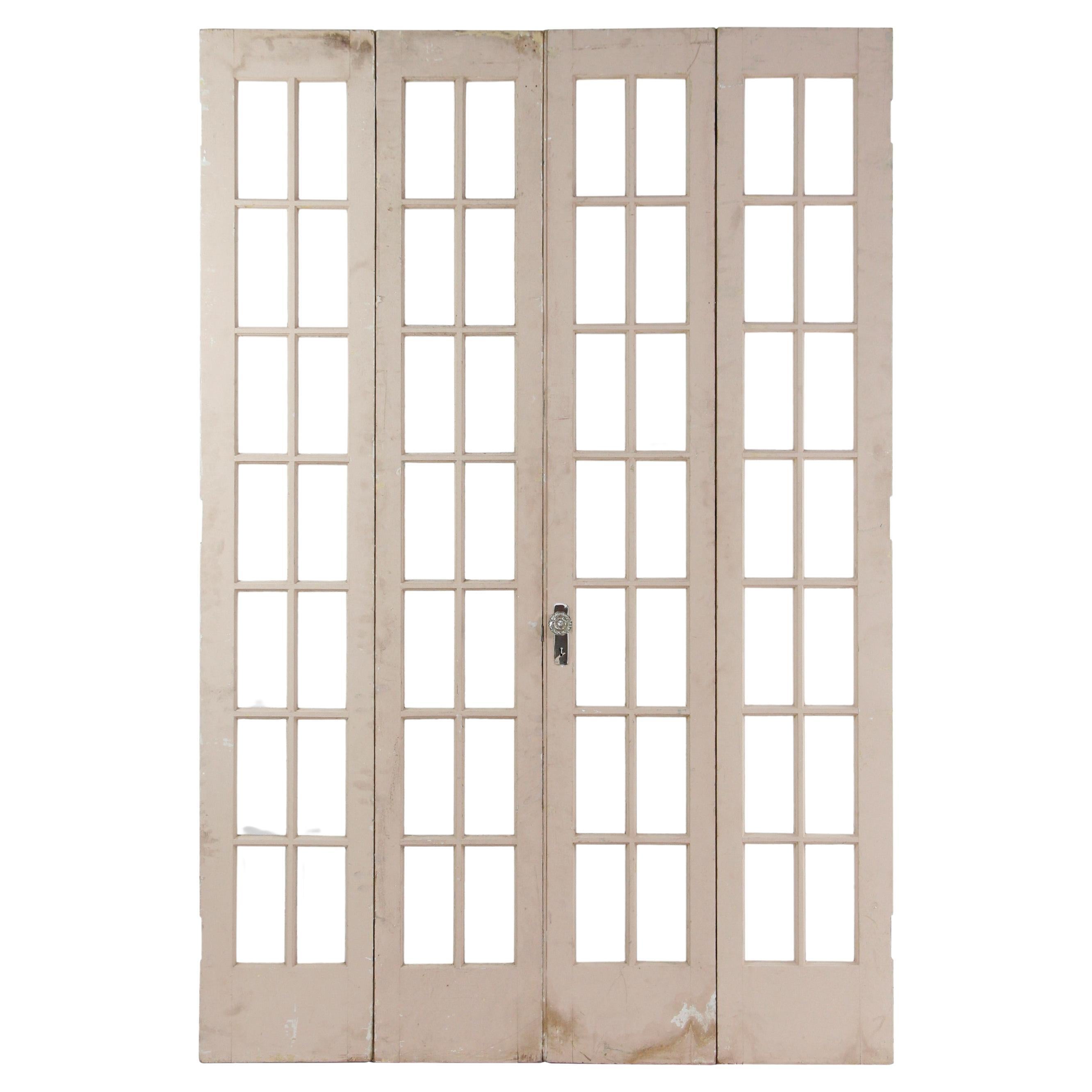 1920s Double Bi-Fold French Doors with Wood Frame