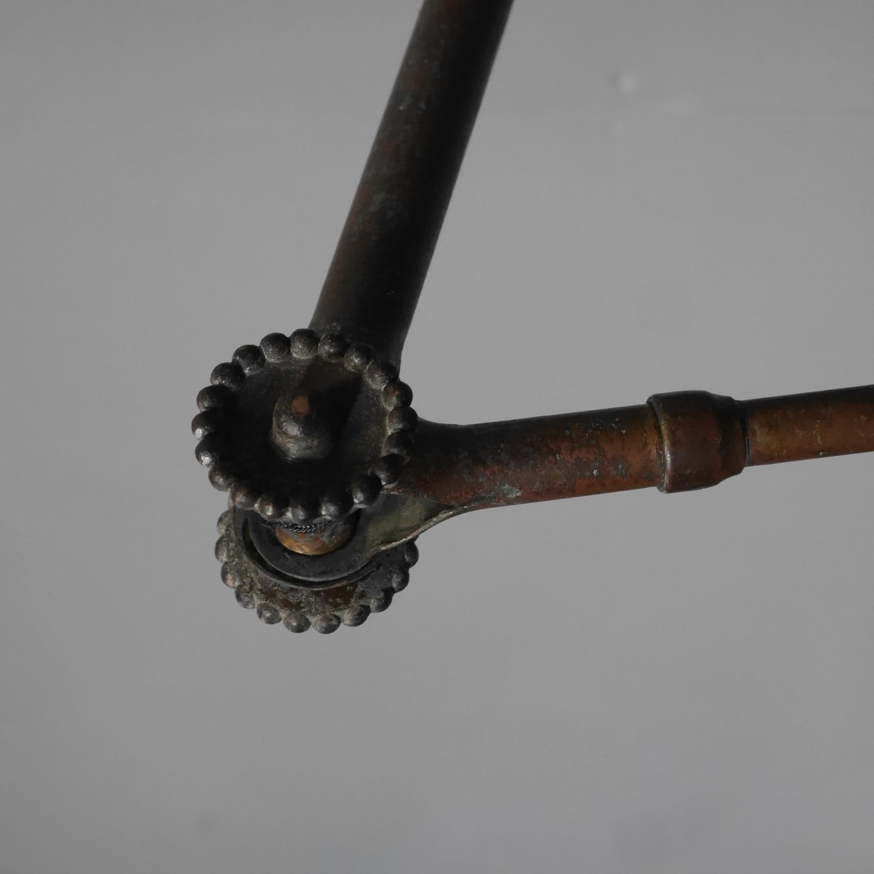 British 1920's Dugdills Brass Wall Lamp