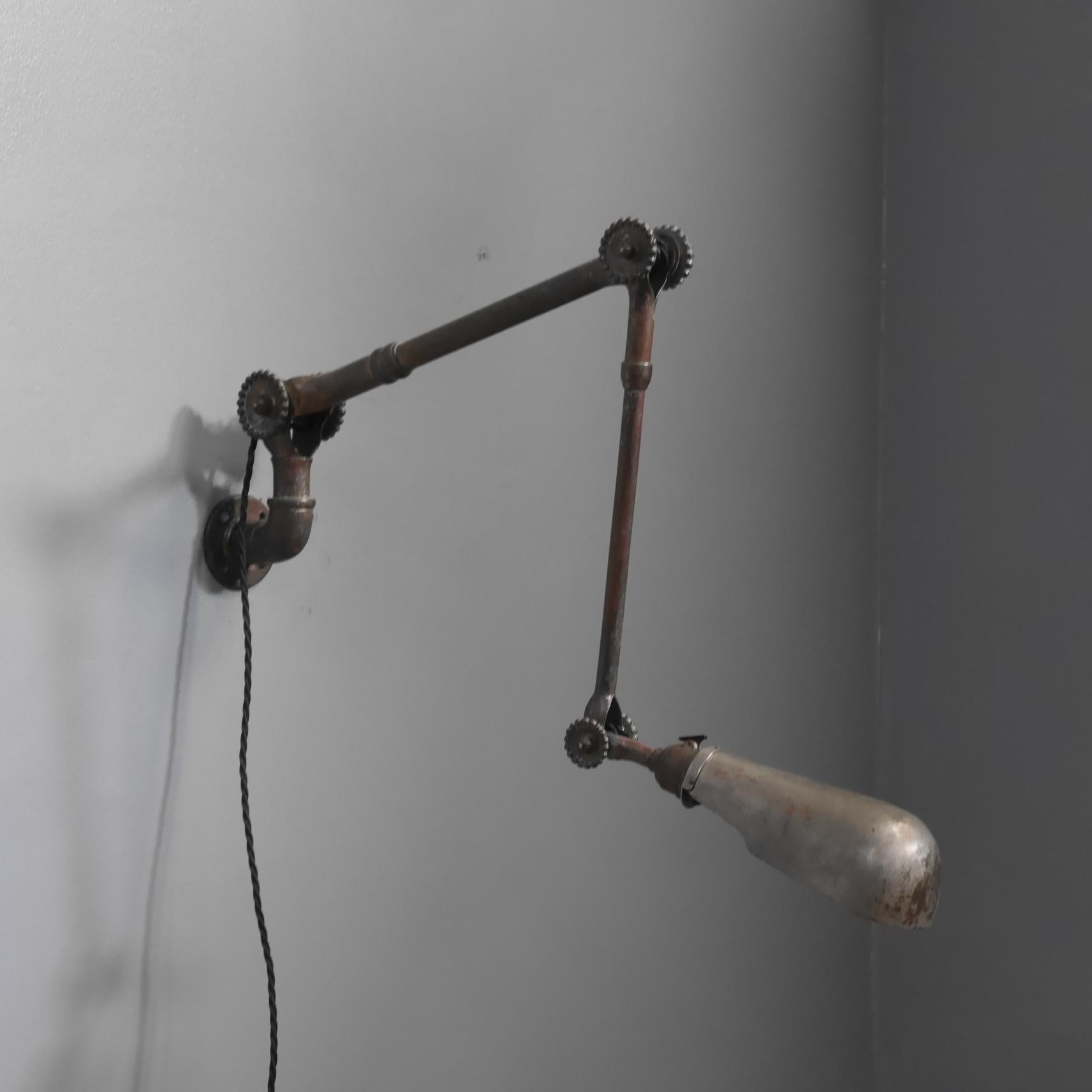 1920's Dugdills Brass Wall Lamp 3