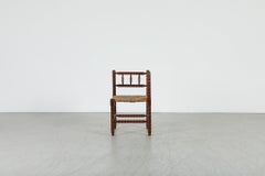 1920s Dutch Bobbin Corner Chair by Stefanus Collé, Rush Seat