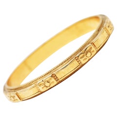 1920's Early Art Deco 14 Karat Yellow Gold Orange Blossom Band Ring